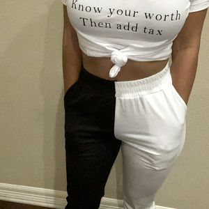 Black and white joggers/sweats